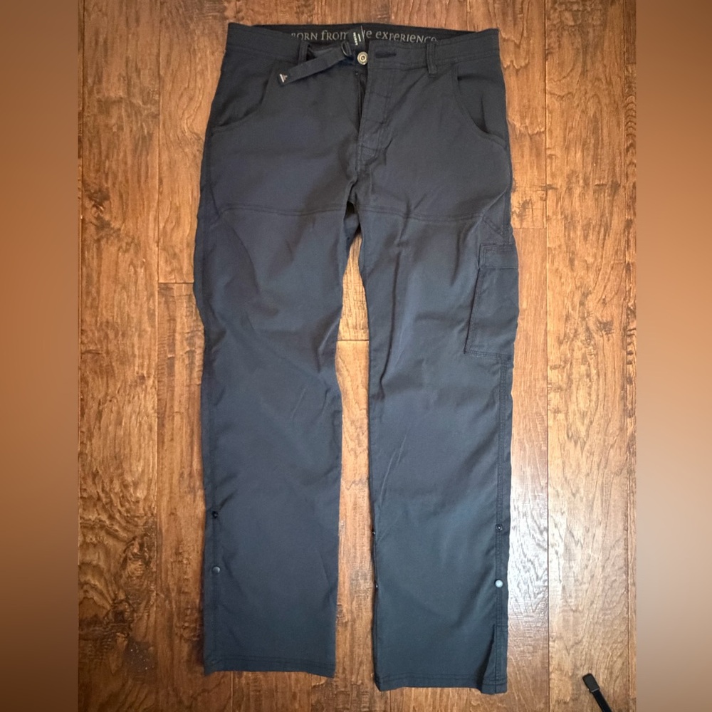 Prana gray roll up mens hiking pants 33x32
